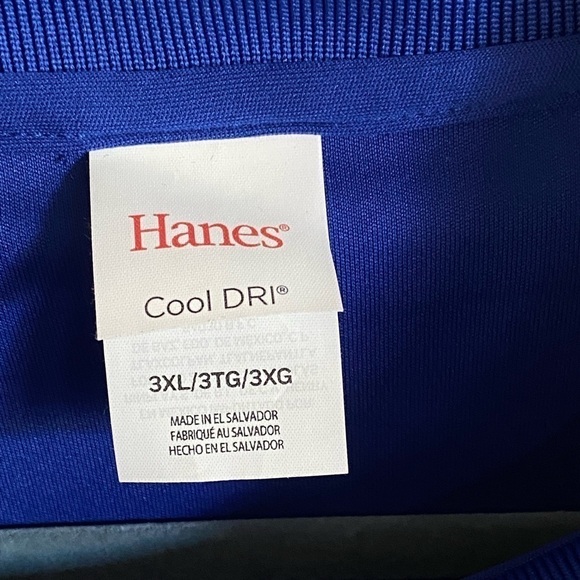 Hanes Polo Shirt Plus Size 3X Cool DRI Golf Performance Polo Royal Blue - Picture 4 of 7